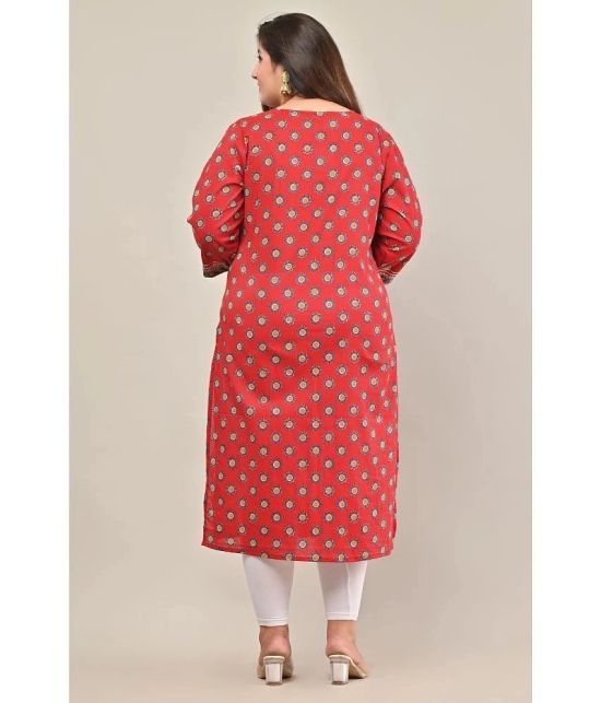 Swasti - Red 100% Cotton Womens Straight Kurti ( Pack of 1 ) - None