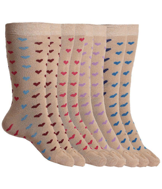 Texlon - Multicolor Cotton Women's Mid Length Socks ( Pack of 5 ) - None