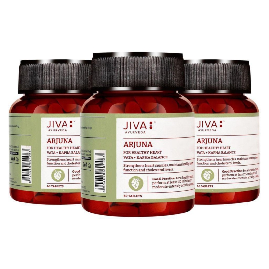 Jiva Arjuna Tablet Promotes Heart Health | Manages Cholesterol Level - 60 Tablets (Pack of 3)