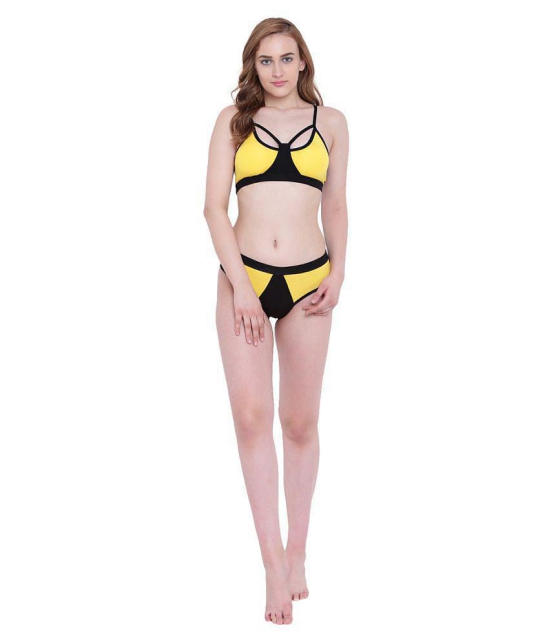 La Intimo Spandex Yellow Beach Dresses - L