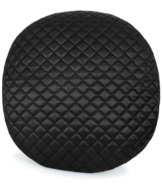 mezposh - Black Set of 1 Satin Round Cushion Cover - Black