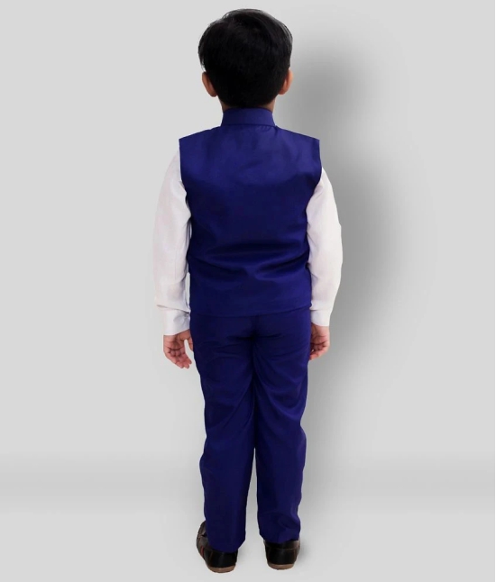 Fourfolds - Blue Cotton Blend Boys Shirt & Pants ( Pack of 1 ) - None