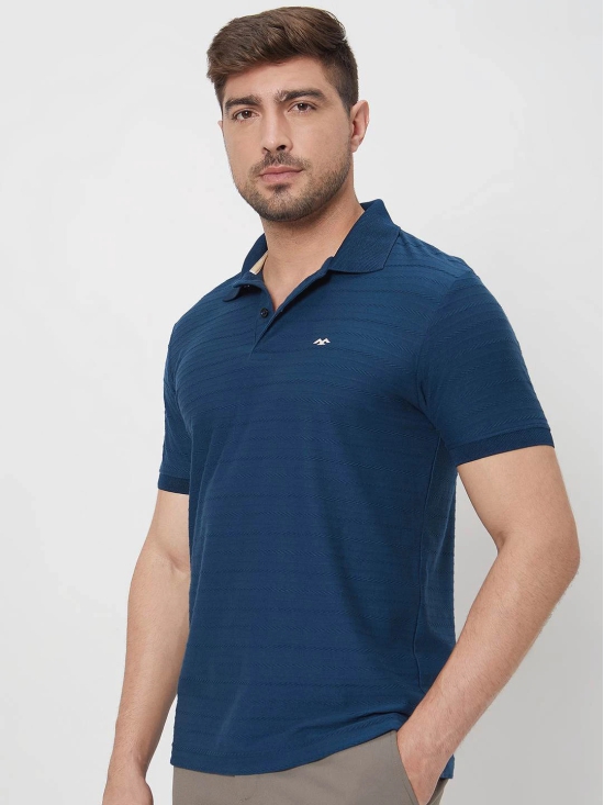 Teal Textured Plain Slim Fit Jersey T-Shirt