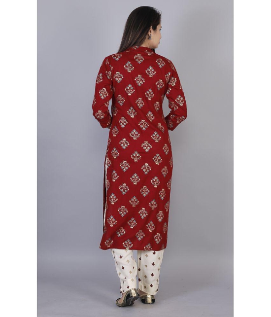 JC4U - Red Straight Rayon Women's Stitched Salwar Suit ( Pack of 1 ) - None