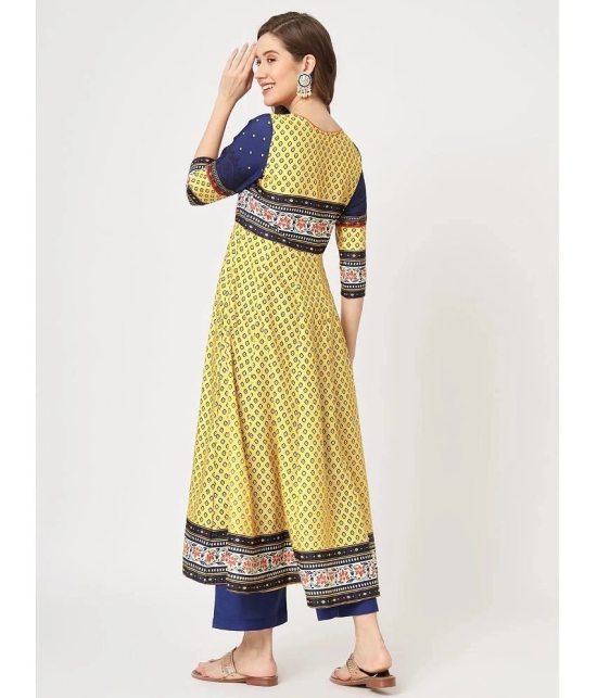 Pannkh - Yellow Rayon Womens Anarkali Kurti ( Pack of 1 ) - None