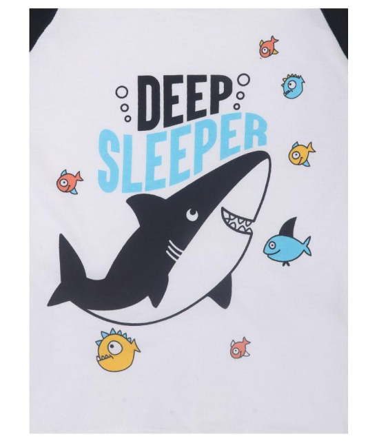 Lazy Shark Boys Nightwear Tshirt & Pyajama Set - None