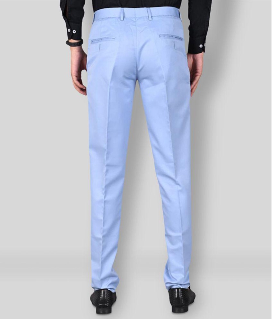 MANCREW - Light Blue Polycotton Slim - Fit Men's Formal Pants ( Pack of 1 ) - None