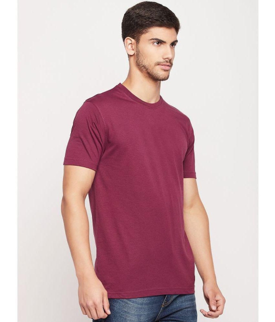 UNIBERRY - Wine Cotton Blend Regular Fit Mens T-Shirt ( Pack of 1 ) - None