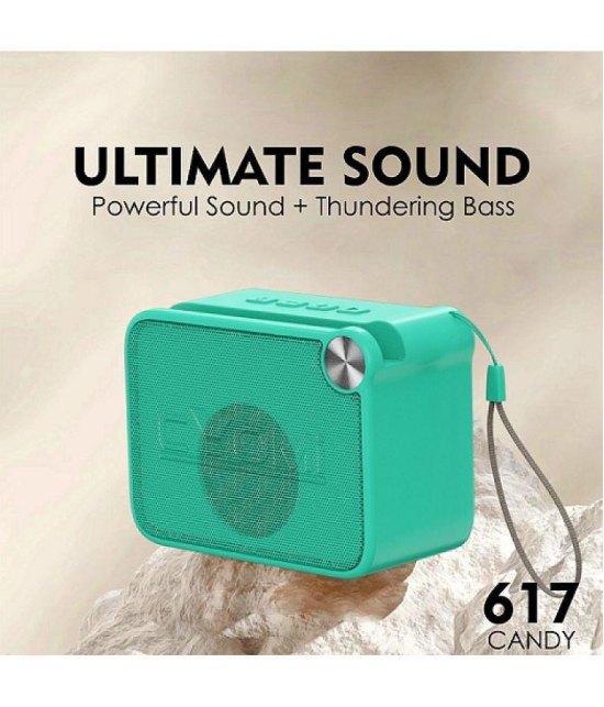 CYOMI CY_617Candy_Green 5 W Bluetooth Speaker Bluetooth V 5.1 with SD card Slot,USB Playback Time 6 hrs Green - Green