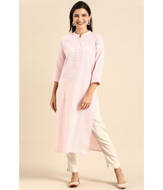 Rajnandini - Pink 100% Cotton Women's Straight Kurti ( Pack of 1 ) - None