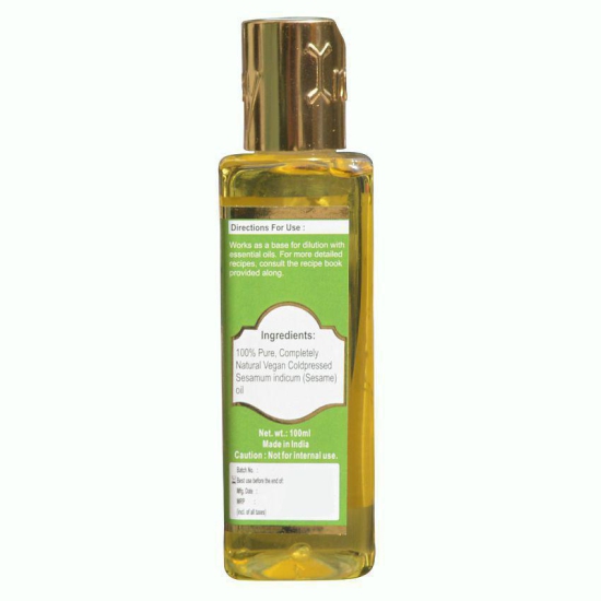 Indus Valley 100% Pure Sesame Carrier Oil - For Aromatherapy Massage (100 ml)