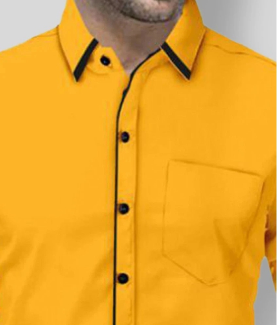 Life Roads - Yellow Cotton Slim Fit Mens Casual Shirt (Pack of 1 ) - None