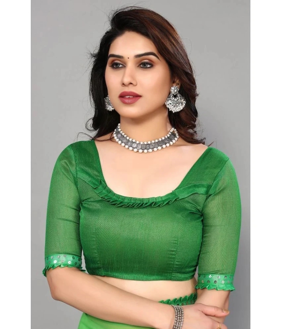 ANAND SAREES Georgette Dyed Saree With Blouse Piece - Green ( Pack of 1 ) - Green