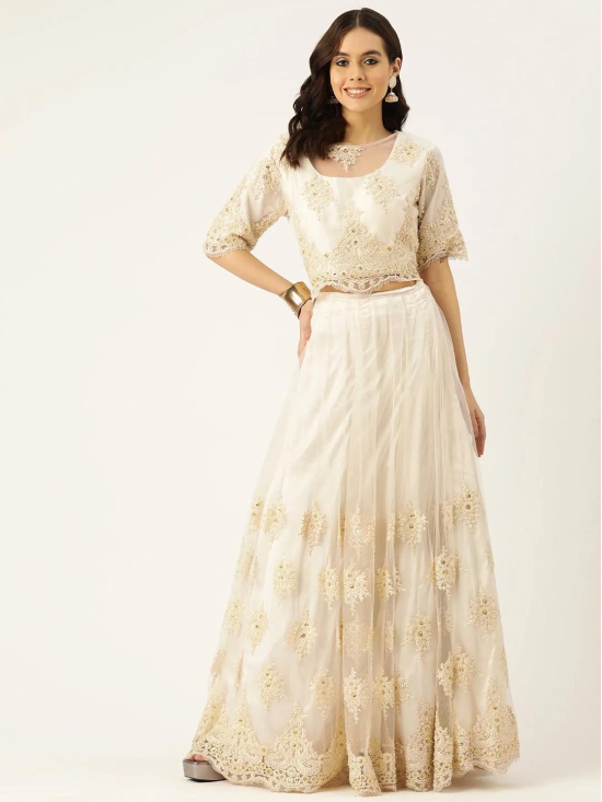 Designer Off White Net Lehenga-XL