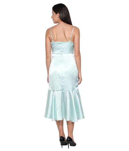 NUEVOSDAMAS Satin Green A- line Dress - Single - M