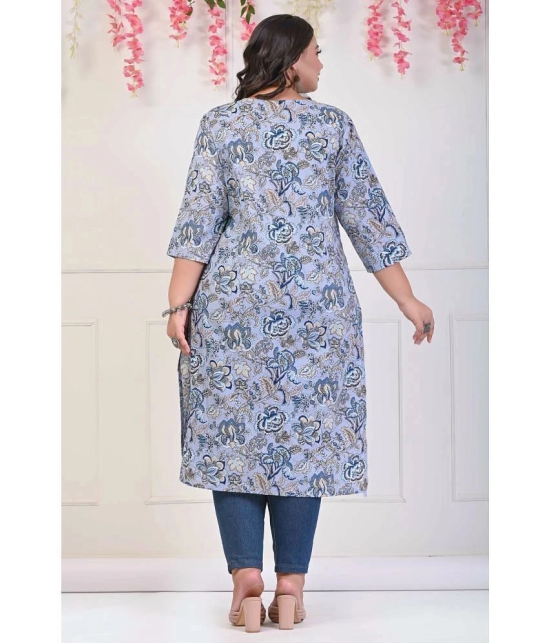 Swasti Cotton Printed Straight Womens Kurti - Grey ( Pack of 1 ) - None