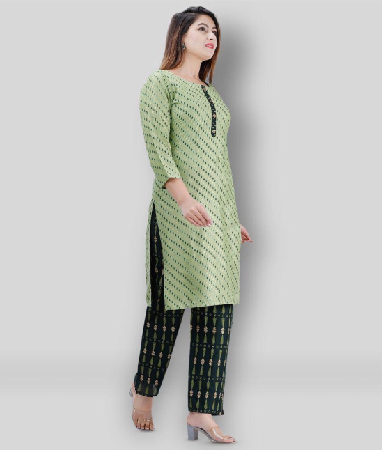 JC4U - Green Straight Rayon Women's Stitched Salwar Suit ( Pack of 1 ) - None