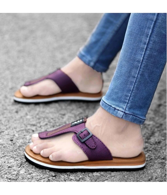 Aadi Purple Womens Leather Slipper - None