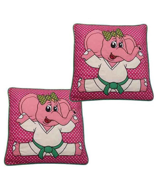 Hugs'n'Rugs Cotton Cushion Covers Pack of 2 (40 x 40 cm ) 16 x 16 - Pink