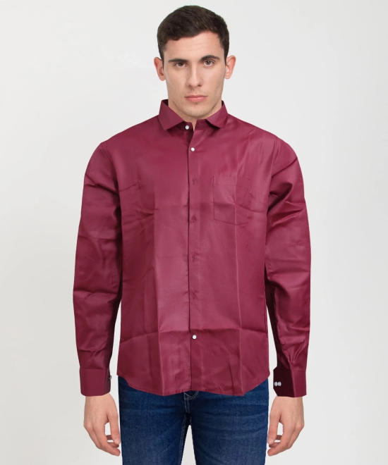 Cotton Full Sleeve Shirt Solid Marron