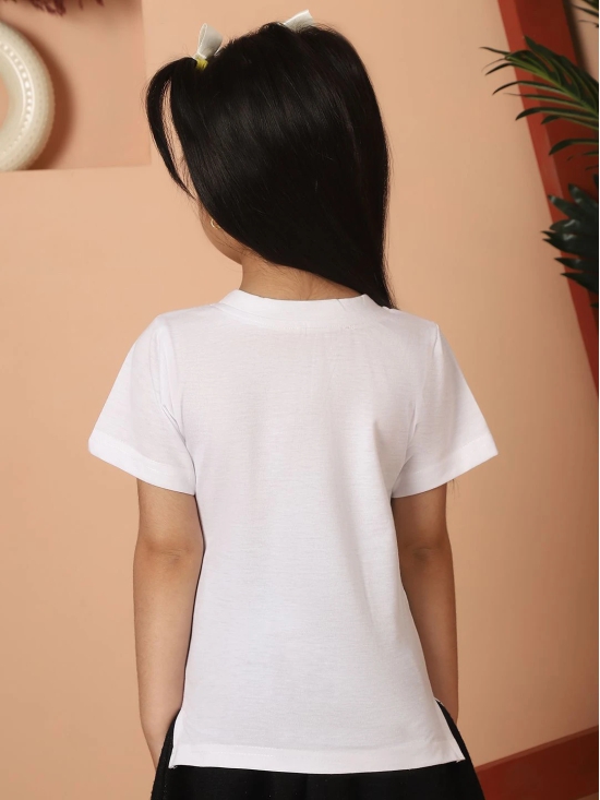 MINI & MING Girls Solid Round Neck Pure Cotton T-shirt