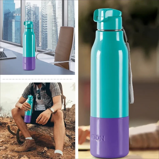 Milton Steel Sprint Insulated Inner Stainless Steel Water Bottle | Hot or Cold | 1 Pc Aqua Green