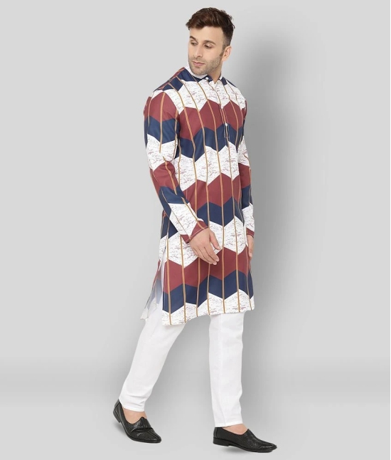 Hangup White Cotton Kurta Pyjama Set Single Pack - None