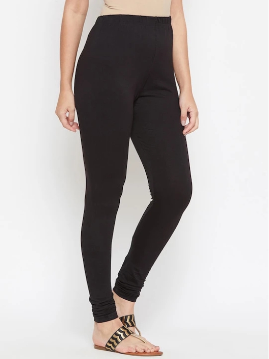 Women Pack Of 2 Black Solid Churidar-Length Leggings