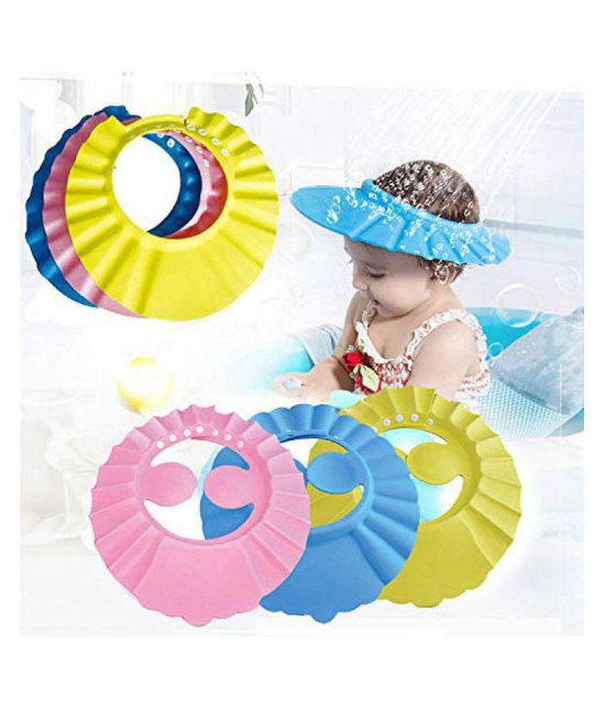 EIGHTEEN ENTERPRISE Baby Toddler Shampoo Bath Shower Cap Wash Hair Ear Shield ( set of 3 ) - None