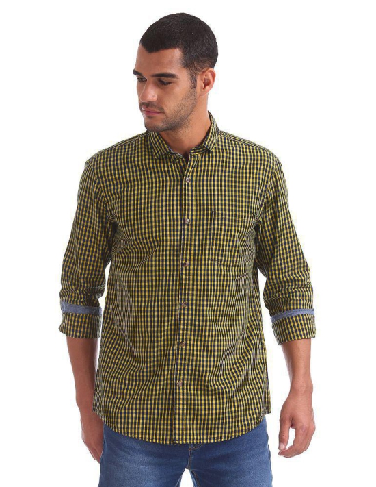 Ruggers 100 Percent Cotton Yellow Shirt - None