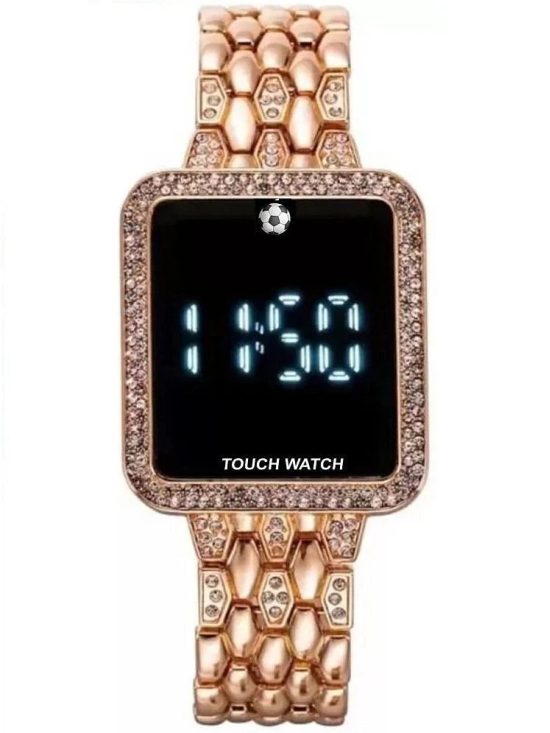 Rhonium Rose Gold Metal Digital Womens Watch