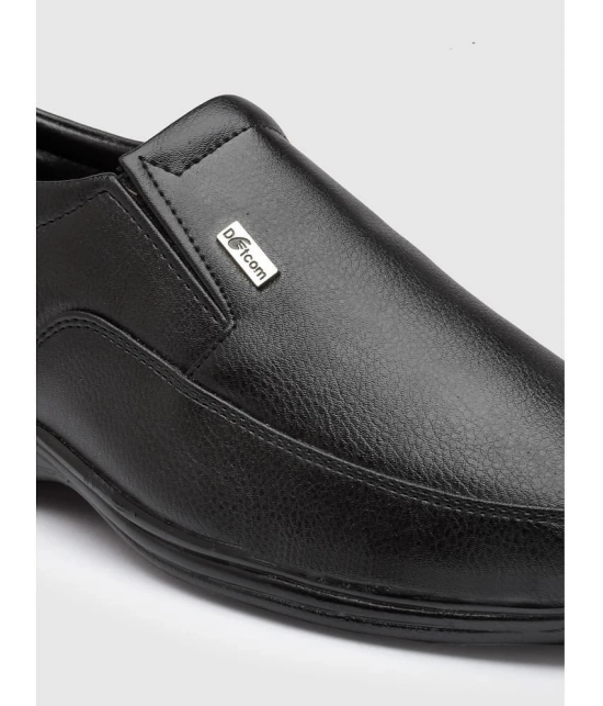 Action Black Mens Slip On Formal Shoes - None