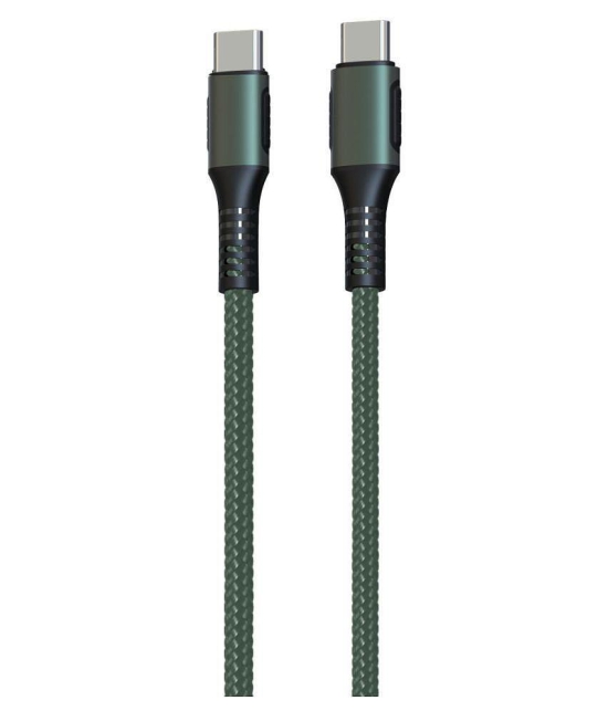 Portronics POR-1065 Konnect C Square 18W Type-C to Type-C 1.2M Cable (Green) - Green