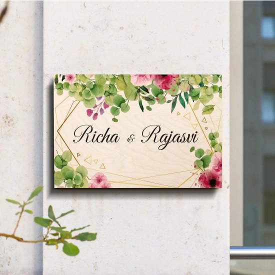 Floret Theme Name Plate-14x11 Inch