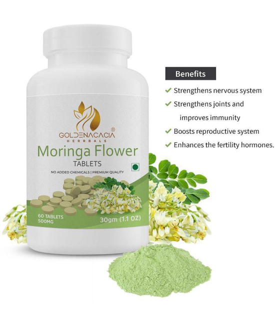 GOLDENACACIA HERRBALS Moringa Flower 500mg 60 Tablets Tablets 1 no.s