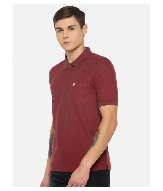 Dollar Cotton Blend Maroon Solids T-Shirt - None