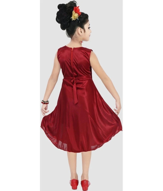 9stiches Satin Frock For Girls ( Pack of 1 , Maroon ) - None