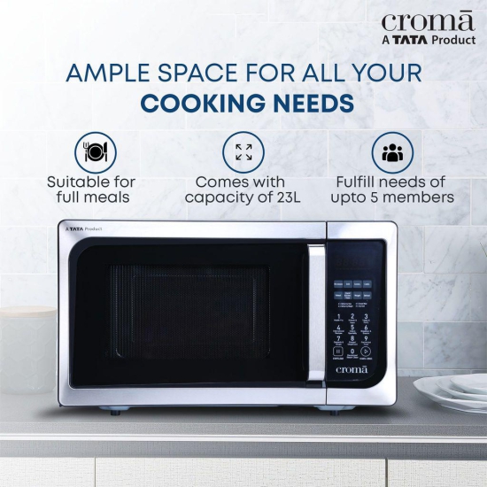 Croma 23L Convection Microwave Oven with LED Display (Black)