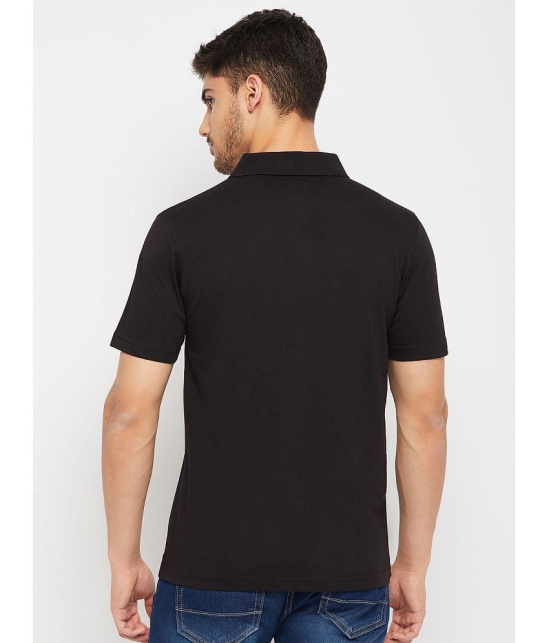 UNIBERRY Cotton Regular Fit Solid Half Sleeves Mens Polo T Shirt - Black ( Pack of 1 ) - None