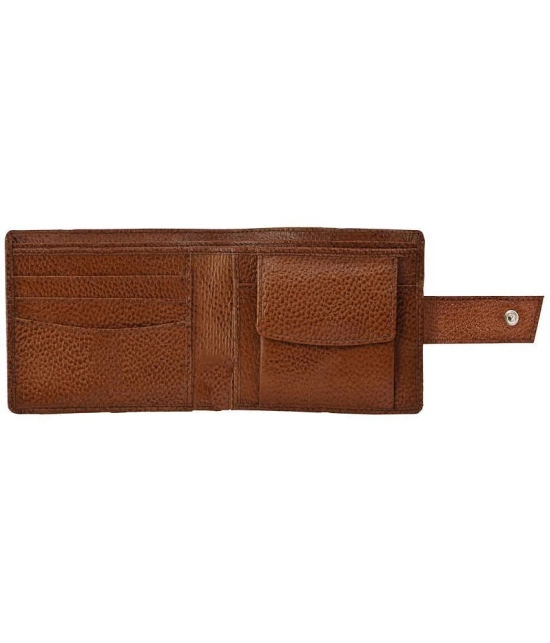 GEEO Mud Brown Leather Mens Two Fold Wallet ( Pack of 1 ) - Mud Brown