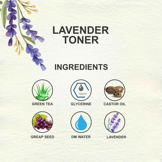 Love Earth Lavender Toner 100ml With Benefits of Aloe Vera Extracts For Glowing skin | Face Mist for Hyperpigmentation And Acne Prone Skin | Astringent Body Spray Suitable For All Skin Types