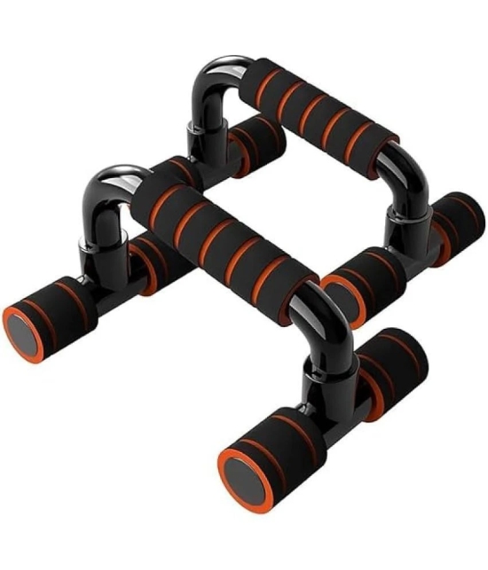 Push Up Bar Push-Ups Stands Steel Bars with Cushioned Foam and Skipping Rope |Handle T Shaped for Upper Bodybuilding Chest Muscles Training Home Gym Exercise Equipment, (Orange), Pack of 1 -