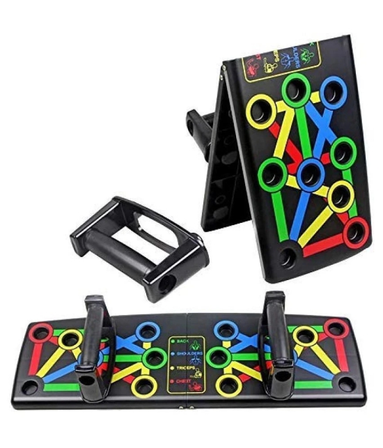 Push Up Board -with 14-in-one Muscle Toning System, Multifunctional Colour Coded Foldable Push up Board for Body Muscle Training - Multi Color