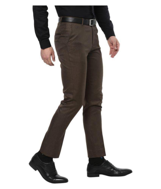 Inspire Clothing Inspiration - Brown Polycotton Slim - Fit Mens Formal Pants ( Pack of 1 ) - None