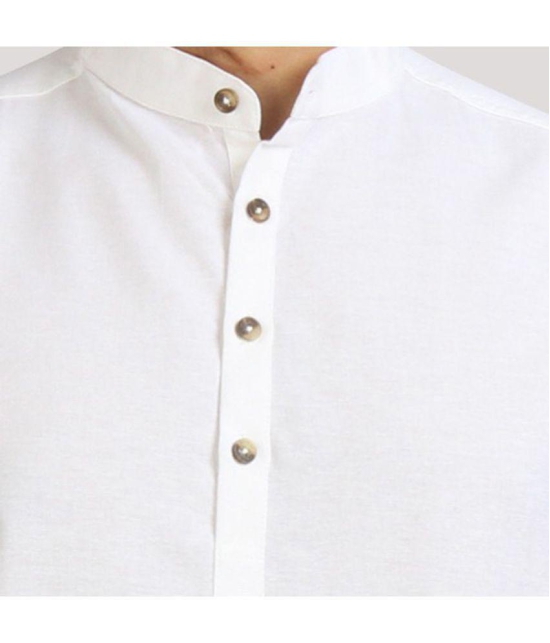 Life Roads - White Cotton Men's Shirt Style Kurta ( Pack of 1 ) - M, White