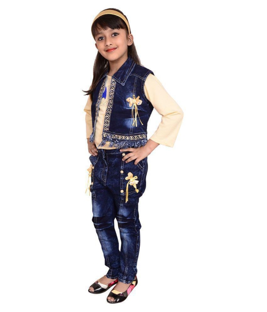 Girls Party Wear Top Jeans and Jacket set 9 Years