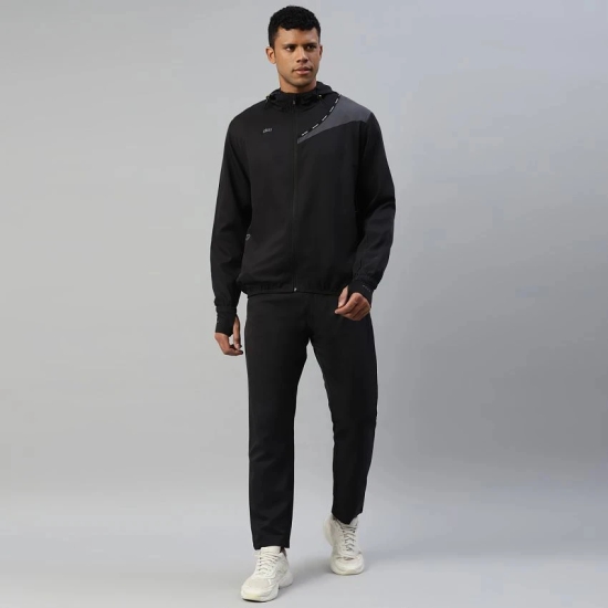 Dida Sportswear Black Polyester Regular Fit Colorblock Mens Sports Tracksuit Pack of 1 None