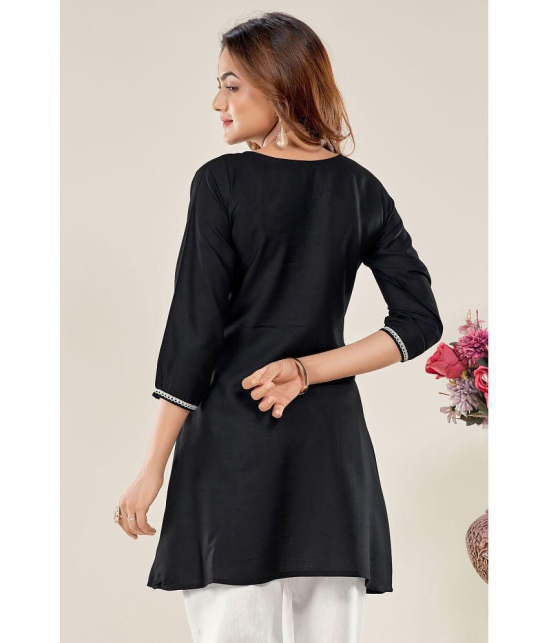 Glomee - Black Viscose Women's Tunic ( Pack of 1 ) - None