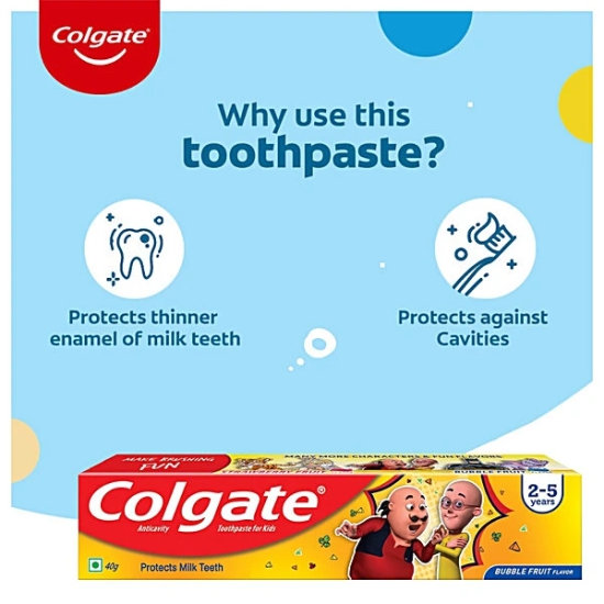 Colgate 2-5Years Bubble Fruit Flavour, 40 Gm