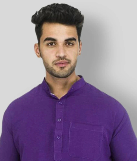 DESHBANDHU DBK - Purple Cotton Mens Regular Kurta ( Pack of 1 ) - None